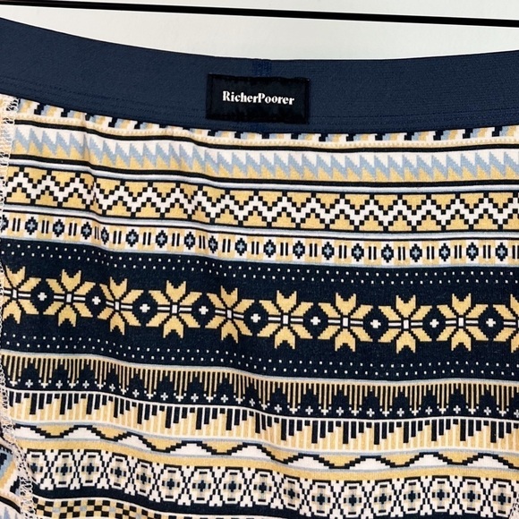 NWT Richer Poorer Fairisle Yellow Unisex Boxer Brief Shorts - Picture 6 of 6